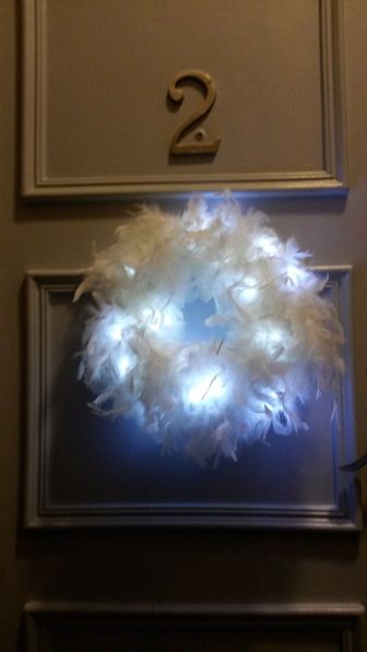 lighted white feather